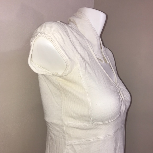 #023-DKNY Vintage White Hole Cutout Short Sleeve - Picture 3 of 6